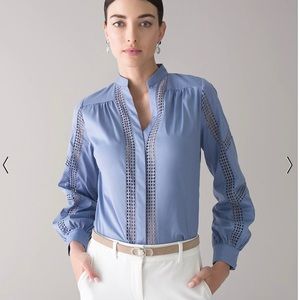 NWT: Small Long-Sleeve Embroidered Poplin Shirt